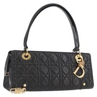 クリスチャンディオール Christian Dior ショルダーバッグ カナージュ レザー ブラック ゴールド レディース BSZ401SAV