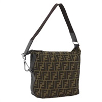 フェンディ FENDI ショルダーバッグ ズッカキャンバス ブラック ブラウン レディース ep13629V
