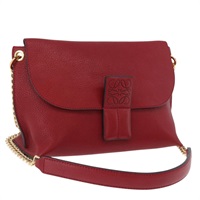 ロエベ LOEWE アベニュー ショルダーバッグ チェーン レザー レッド ゴールド レディース ka2946M