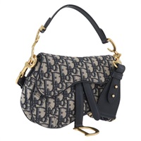 クリスチャンディオール Christian Dior ショルダーバッグ トロッターキャンバス オブリーク サドル ネイビー ゴールド レディース ka3018SAM