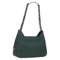 プラダ PRADA ショルダーバッグ ナイロン グリーン シルバー レディース BSZ105A
