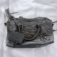 BALENCIAGA パートタイム ショルダーバッグ グレー レザー