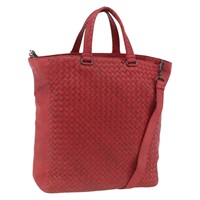 ボッテガヴェネタ BOTTEGAVENETA トートバッグ イントレチャート レザー 2way レッド レディース 173980A