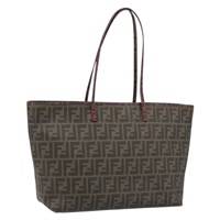 フェンディ FENDI トートバッグ ズッカキャンバス PVC ブラック ブラウン レディース ARZ430A