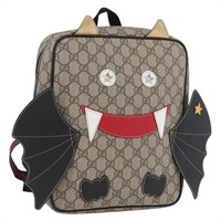 グッチ GUCCI バックパック GGスプリーム PVC ベージュ シルバー レディース 154160A