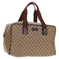 グッチ GUCCI ボストンバッグ GGキャンバス ウェブシェリーライン ベージュ レッド 153240 レディース 166085V