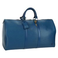 ルイ・ヴィトン LOUIS VUITTON キーポル50 ボストンバッグ エピ ブルー M42965 レディース LNZ382V