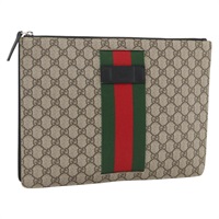 グッチ GUCCI クラッチバッグ GGスプリーム PVC ベージュ シルバー 433665 レディース 174135A
