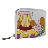 エルメス HERMES アザップコンパクト シルクイン 財布 レザー マルチカラー シルバー レディース LNZ572SAM