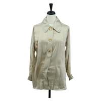 シャネル CHANEL ココマーク ブラウス 長袖Ｔシャツ シルク サイズ38 ベージュ レディース ARZ187V