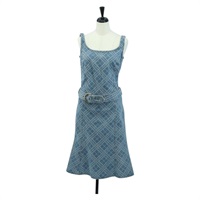 バーバリー BURBERRY シャツ ノバチェック ワンピース デニム ブルー レディース LNZ046V