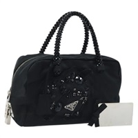 プラダ PRADA ハンドバッグ サテン ブラック レディース AMZ040V