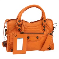 バレンシアガ BALENCIAGA ルシティ ハンドバッグ レザー 2way オレンジ 300295 レディース ka3266M