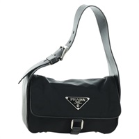 プラダ PRADA ハンドバッグ ナイロン ブラック シルバー レディース YKZ504V