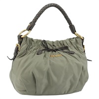プラダ PRADA ハンドバッグ ナイロン カーキ ゴールド レディース 174509A