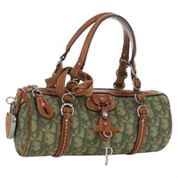 クリスチャンディオール Christian Dior ハンドバッグ ロマンティック トロッターキャンバス PVC グリーン シルバー レディース 170562V