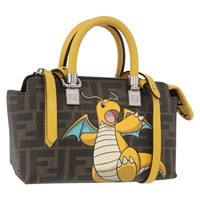 フェンディ FENDI ハンドバッグ FENDI x FRGMT x POKMON ズッカキャンバス カイリュウ 2way ブラック ブラウン レディース 167166SM