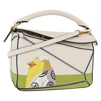 ロエベ LOEWE パズルバッグミニ　オオトリさま ハンドバッグ LOEWE × Studio Ghibli 千と千尋の神隠し レザー 2way グリーン ホワイト レディース 167151SM
