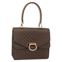 セリーヌ CELINE ハンドバッグ マカダムキャンバス PVCレザー ブラウン ゴールド レディース 174191A