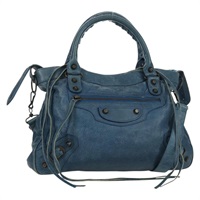 バレンシアガ BALENCIAGA ザタウン ハンドバッグ レザー 2way ブルー 240579 レディース am11151V