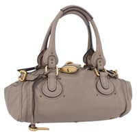 クロエ Chloe パディントン ハンドバッグ レザー グレー ゴールド レディース ARZ787V