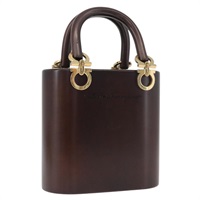 サルヴァトーレフェラガモ Salvatore Ferragamo ハンドバッグ ガンチーニ ウッド ブラウン ゴールド レディース BAZ667V