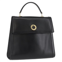 セリーヌ CELINE ハンドバッグ サークル レザー ブラック ゴールド レディース BAZ793V