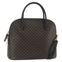 セリーヌ CELINE ハンドバッグ マカダムキャンバス PVCレザー 2way ブラック ゴールド レディース ARZ869A