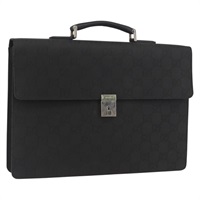 グッチ GUCCI ビジネスバッグ GGキャンバス ナイロン ブラック シルバー 015 0235 レディース BAZ135A
