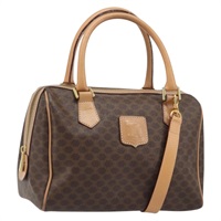 セリーヌ CELINE ハンドバッグ マカダムキャンバス PVCレザー 2way ブラウン ゴールド レディース BAZ164A