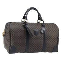 セリーヌ CELINE ハンドバッグ マカダムキャンバス PVCレザー ブラック ゴールド レディース SW2168A