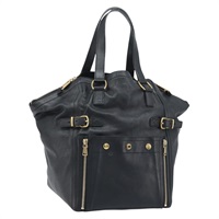 サンローラン SAINT LAURENT ダウンタウン ハンドバッグ レザー ブラック ゴールド 175884 レディース YKZ233A