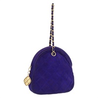 シャネル CHANEL ハンドバッグ マトラッセ チェーン スエード パープル ゴールド レディース YKZ821A