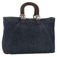 フェンディ FENDI ハンドバッグ デニム ネイビー シルバー レディース YKZ895A