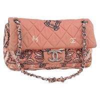 シャネル CHANEL ショルダーバッグ マトラッセ23 チェーン コットン ピンク シルバー レディース YKZ769SAV