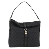 グッチ GUCCI ショルダーバッグ GGキャンバス ジャッキー レザー ブラック シルバー 001 3355 レディース BAZ566A