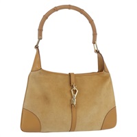 グッチ GUCCI ショルダーバッグ バンブー ジャッキー スエード ベージュ ゴールド 001 4060 レディース BAZ568A