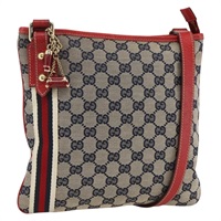 グッチ GUCCI ショルダーバッグ GGキャンバス シェリーライン ネイビー ゴールド 144388 レディース SW2281A
