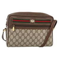 グッチ GUCCI ショルダーバッグ GGスプリーム ウェブシェリーライン PVC ベージュ ゴールド 56 02 088 レディース 174325A