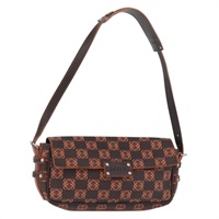 ロエベ LOEWE ショルダーバッグ PVC キャンバス オレンジ シルバー レディース 174394A