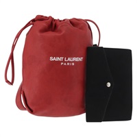 サンローラン SAINT LAURENT テディスモール ショルダーバッグ レザー レッド シルバー レディース 167159A
