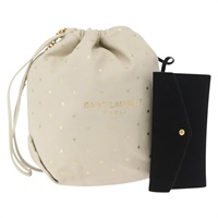 サンローラン SAINT LAURENT テディスモール ショルダーバッグ レザー ホワイト ゴールド レディース 167172A