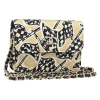 シャネル CHANEL ミニマトラッセ12 ショルダーバッグ チェーンショルダーポーチ サテン ベージュ ゴールド レディース ARZ751SAM