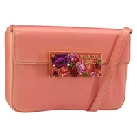 プラダ PRADA ショルダーバッグ サテン ピンク ゴールド レディース BAZ709A