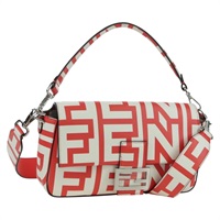 フェンディ FENDI マンマバゲット ショルダーバッグ Marc Jacobsコラボ レザー 2way レッド シルバー レディース BAZ729SAM