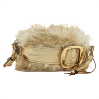プラダ PRADA ショルダーバッグ ファー ベージュ ゴールド レディース BAZ731SM