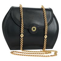 ティファニー TIFFANY&Co. ショルダーバッグ チェーン レザー 2way ブラック ゴールド レディース BAZ864V