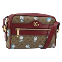 グッチ GUCCI ショルダーバッグ マイクロGGスプリーム ドラえもん PVC ベージュ ゴールド 647784 レディース ka3475SAM