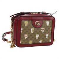 グッチ GUCCI ショルダーバッグ マイクロGGスプリーム ドラえもんコラボ PVC ベージュ ゴールド 655596 レディース YKZ730SAM