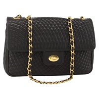 バリー BALLY ショルダーバッグ チェーン レザー ブラック ゴールド レディース BA11813A